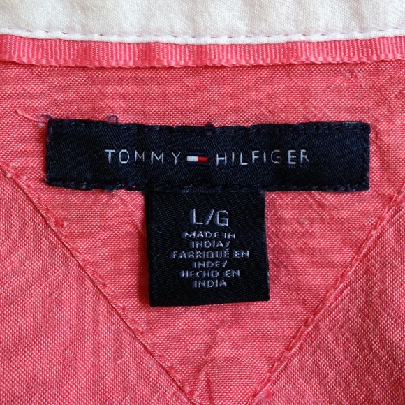 Tommy Hilfiger Shirt Lt Orange Chambray Long Sleev - Picture 3 of 7